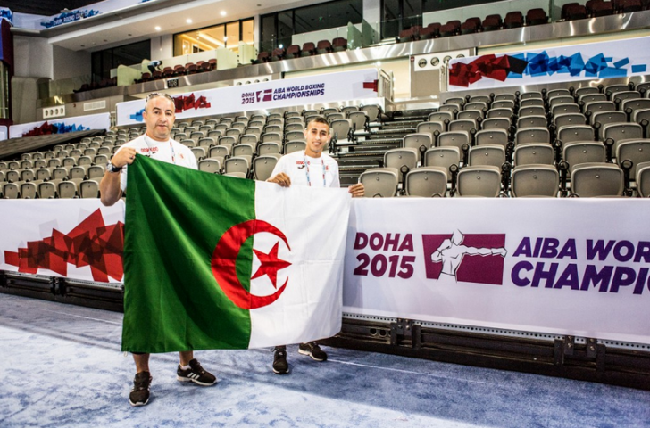 Algerian light flyweight Mohamed Flissi (right) will be vying for a gold medal in Doha