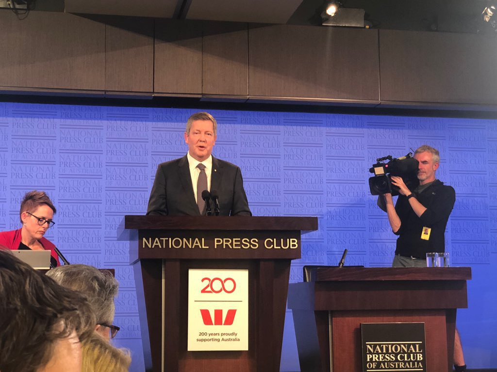 In a speech to the National Press Club in Canberra, AOC chief executive Matt Carroll announced a new direction for the Olympics in Australia and unveiled the Olympics Unleased programme ©Senator Bridget McKenzie