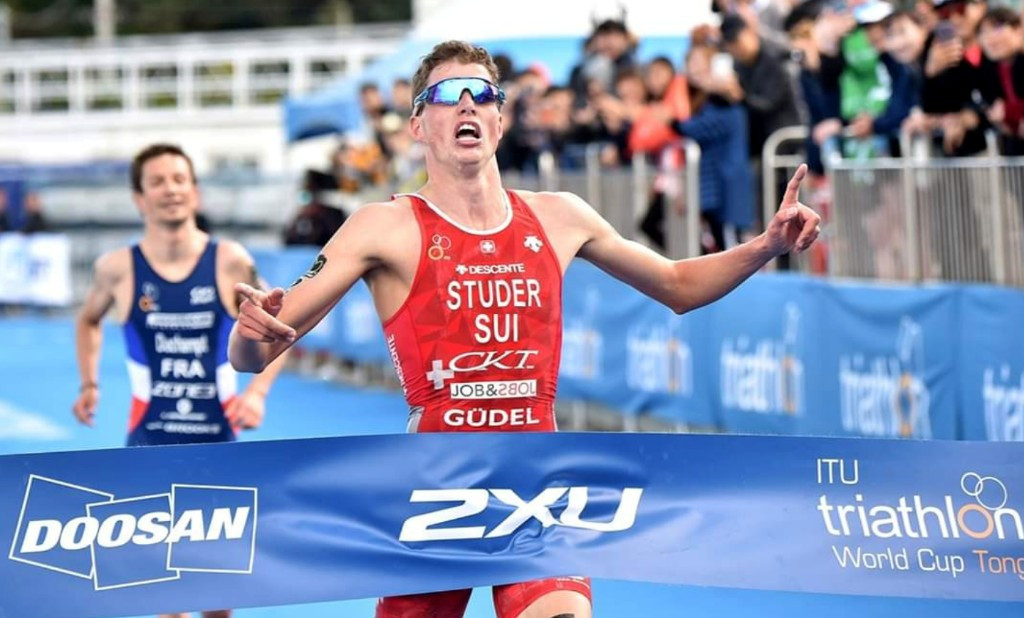 Max Studer of Switzerland won the men's ITU Tongyeong World Cup event in South Korea ©ITU