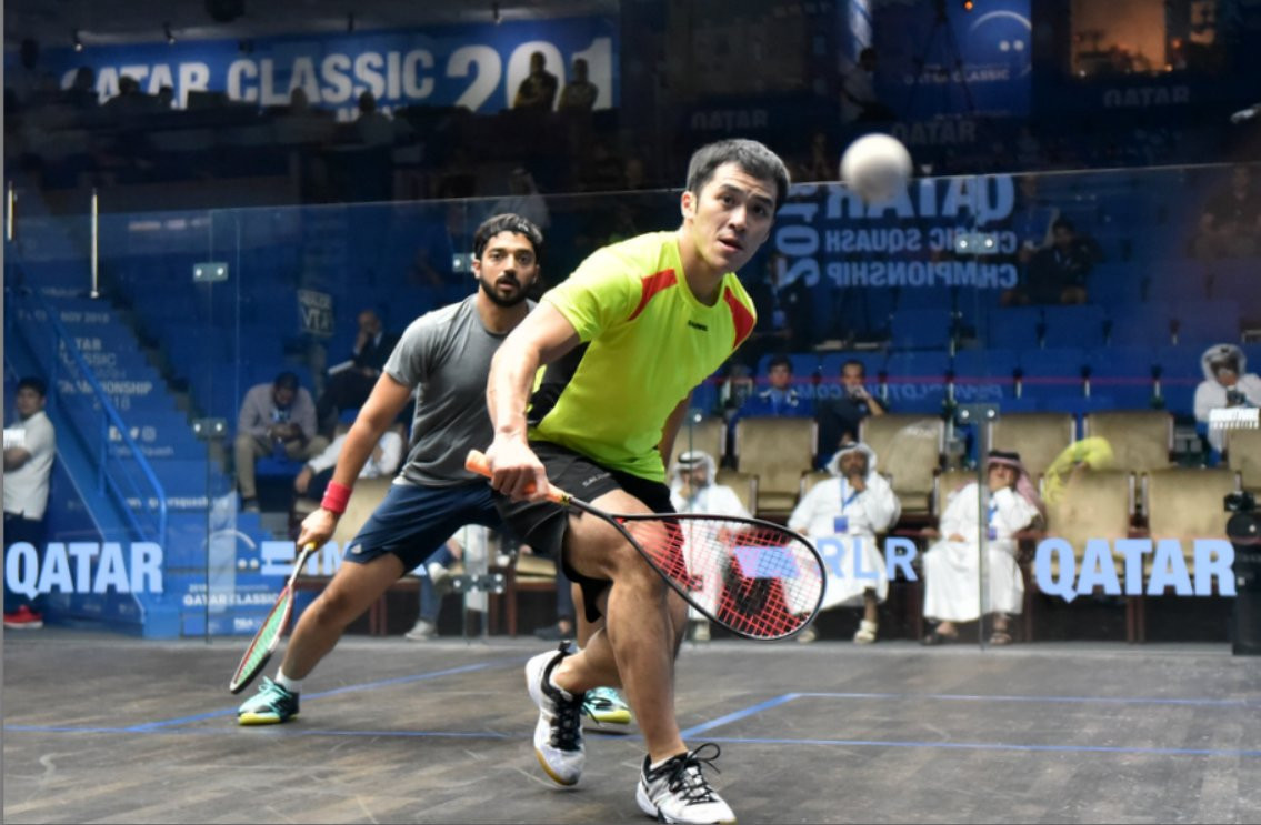 Tsz Fung Yip of Hong Kong beat Syed Azlan Amjad of Qatar to set-up a second round tie against defending champion Mohamed Elshorbagy of Egypt ©Qatar Classic
