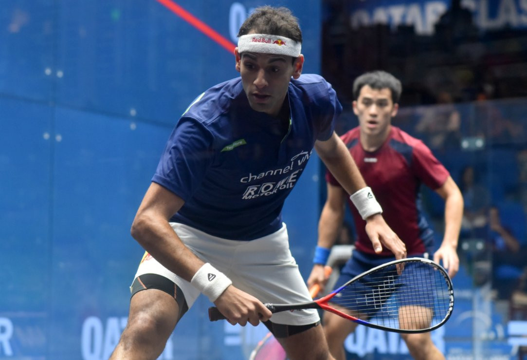 Defending champion Mohamed Elshorbagy of Egypt beat Tsz Fung Yip of Hong Kong to progress to the next round of the PSA Qatar Classic in Doha ©Qatar Classic