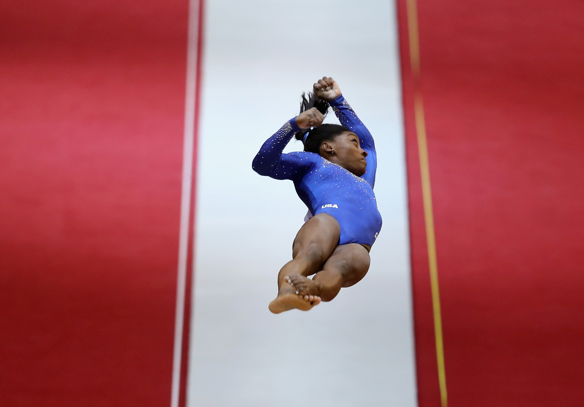 Simone Biles comfortably finished as the top qualifier for the women's individual all-around event ©Getty Images