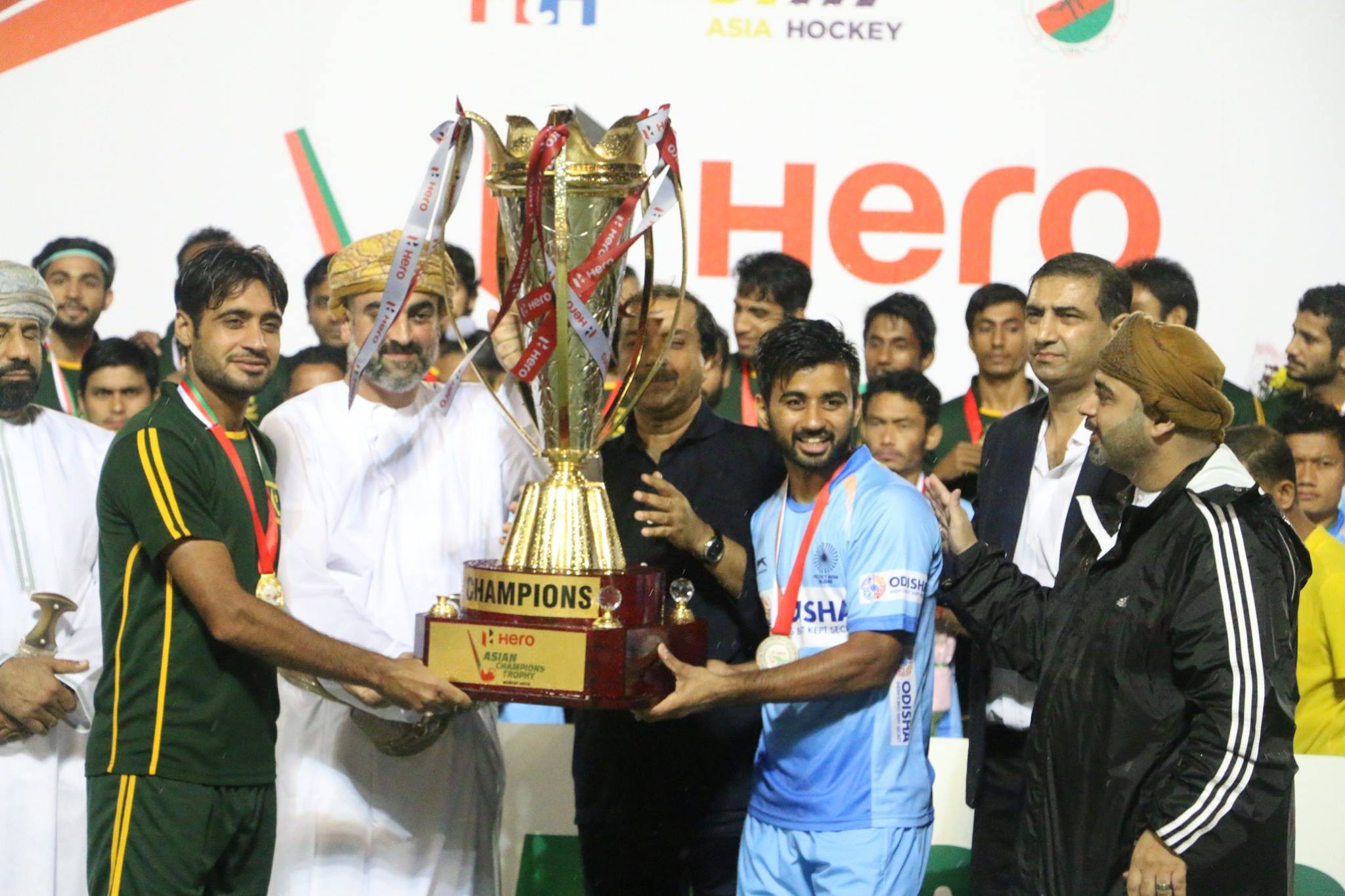 India and Pakistan were joint winners of the Asian Hockey Champions Trophy after heavy rain forced organisers to call off the final ©Asian Hockey Federation