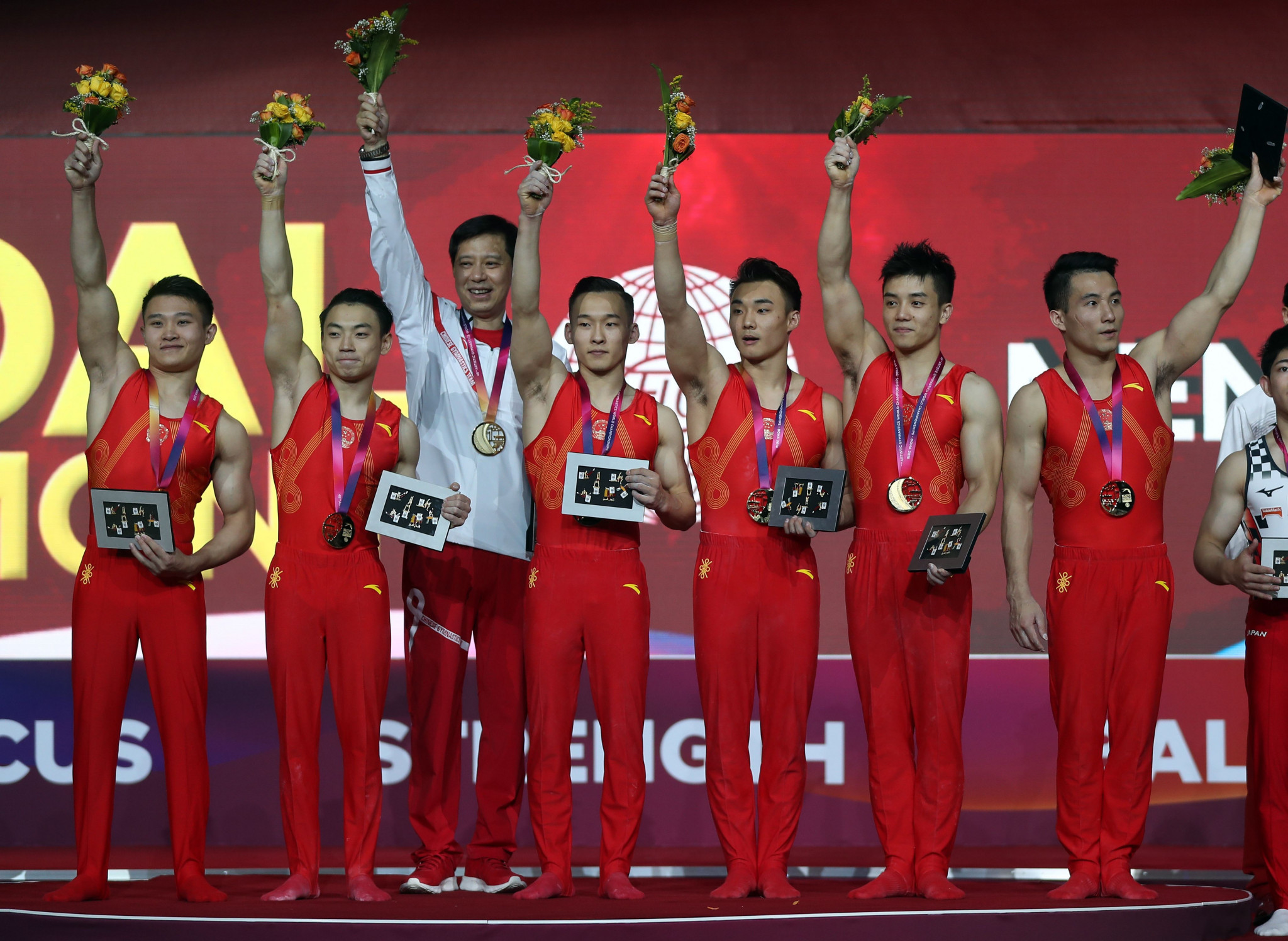 China won gold in the men's team final at the World Artistic Gymnastics Championships in Doha ©Getty Images