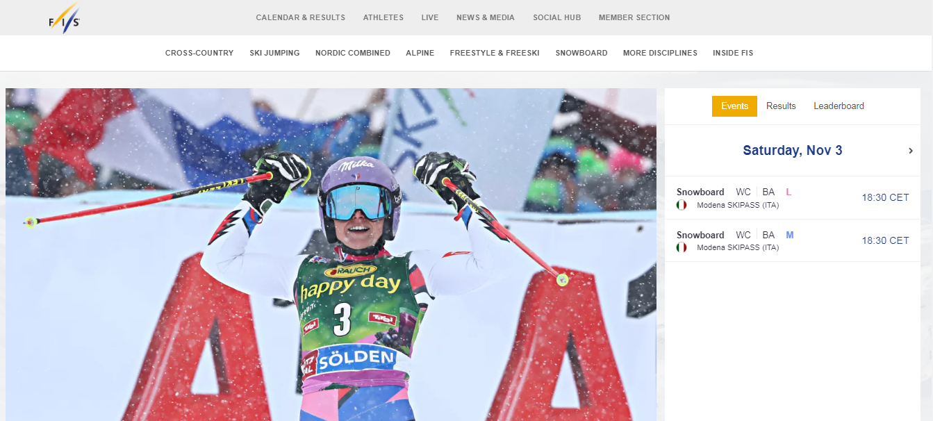 The FIS has launched a new website ©FIS