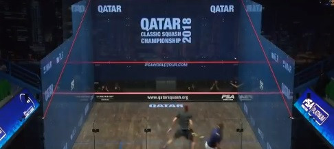 Elias stuns El Shorbagy to reach semi-finals at PSA Qatar Classic