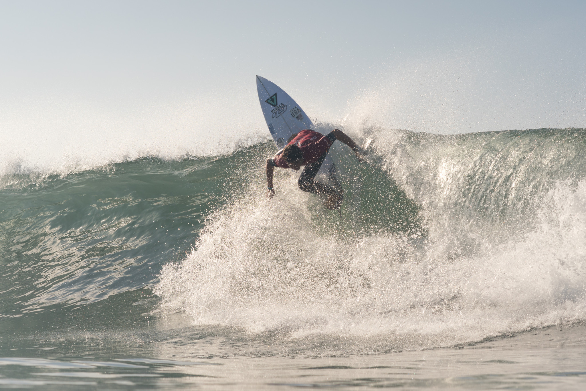 Cole Houshmand is one of the surfers from the US still in the main event ©ISA