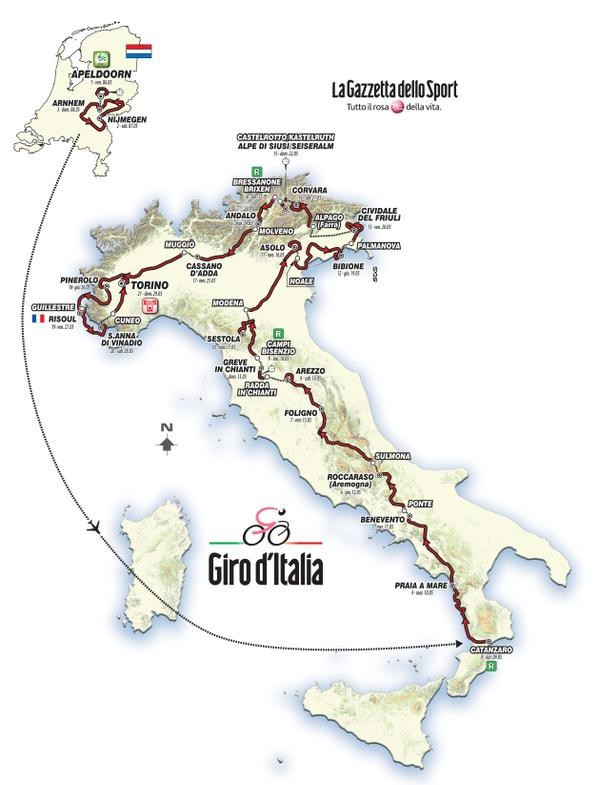 Full route of 2016 Giro d'Italia officially unveiled in Milan