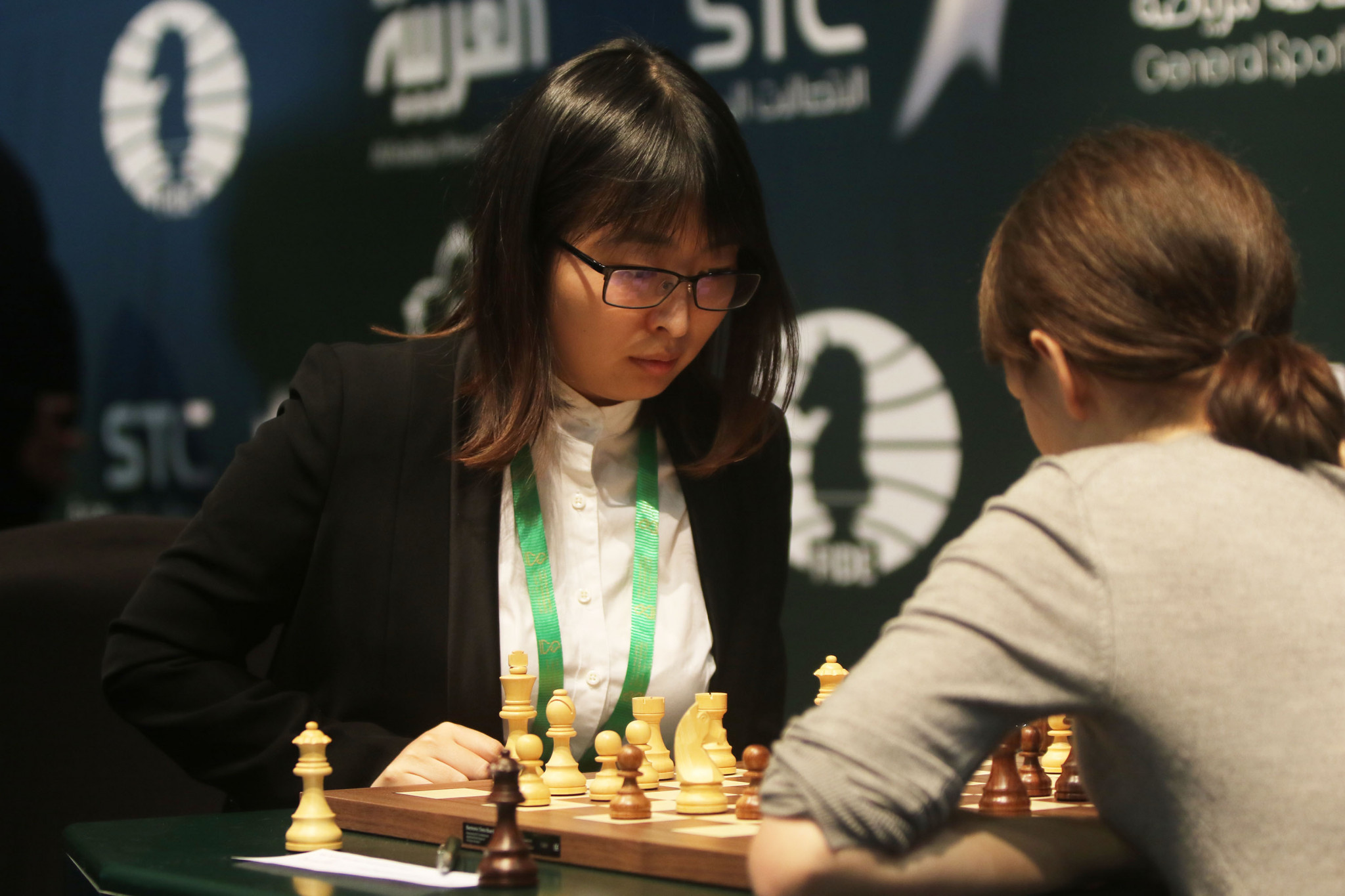 Ju Wenjun of China, left, is defending her world chess title in Russia ©Getty Images  