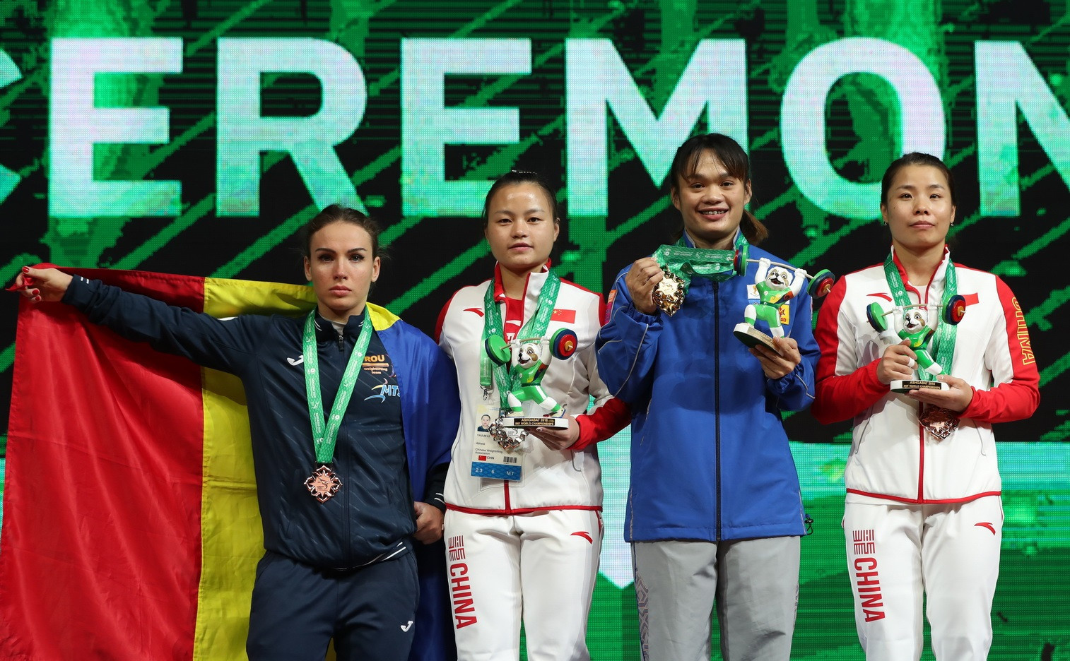Thailand's Sukanya Srisurat achieved world standards in the snatch, clean and jerk and total to secure a hat-trick of women's 55 kilograms gold medals on day three of the 2018 IWF World Championships in Ashgabat ©IWF