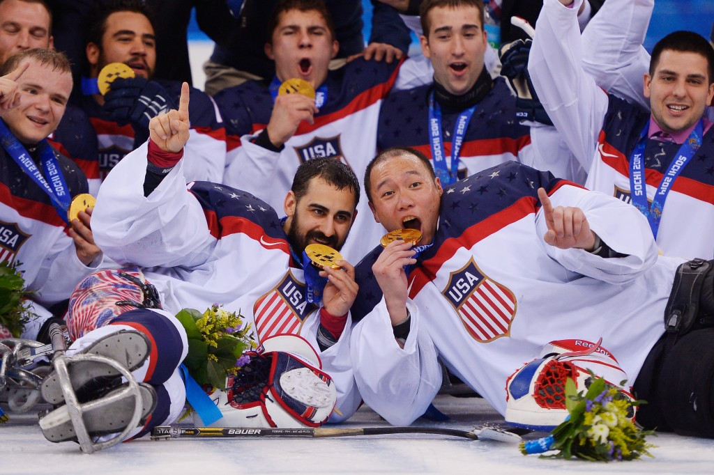 United States, pictured celebrating their Sochi 2014 Paralympic title, are on course for World Championship gold ©Getty Images