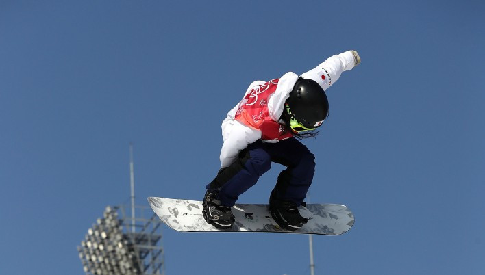 Reira Iwabuchi of Japan won the women's big air event at the FIS Snowboard World Cup in Modena ©Getty Images