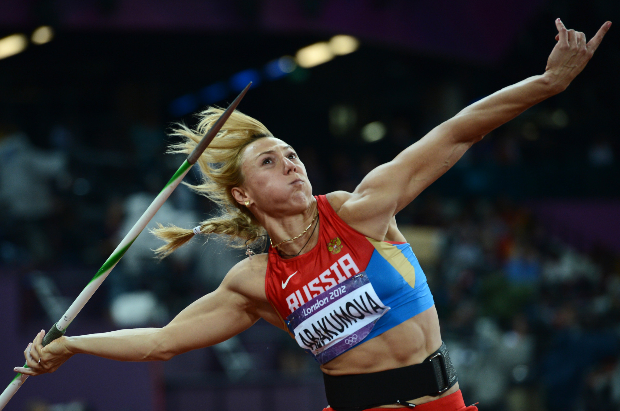 Mariya Abakumova was one of the athletes to be stripped of a London 2012 medal following a positive in the initial retests ©Getty Images