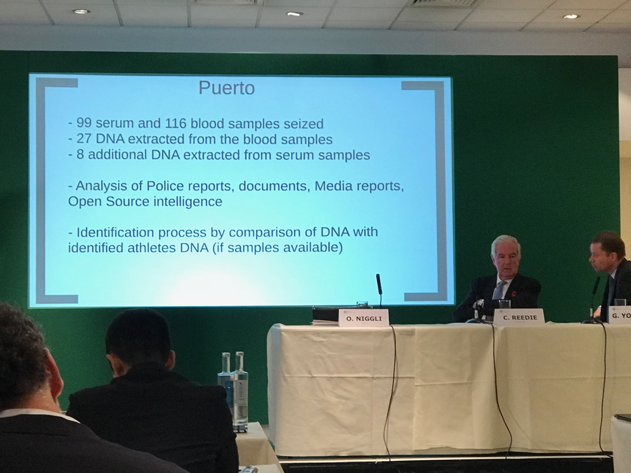 Günter Younger gave a presentation on the department's ongoing investigations, including Operation Puerto ©ITG