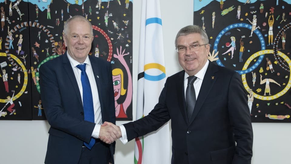 IBU President Olle Dahlin met with IOC counterpart Thomas Bach last week ©IBU