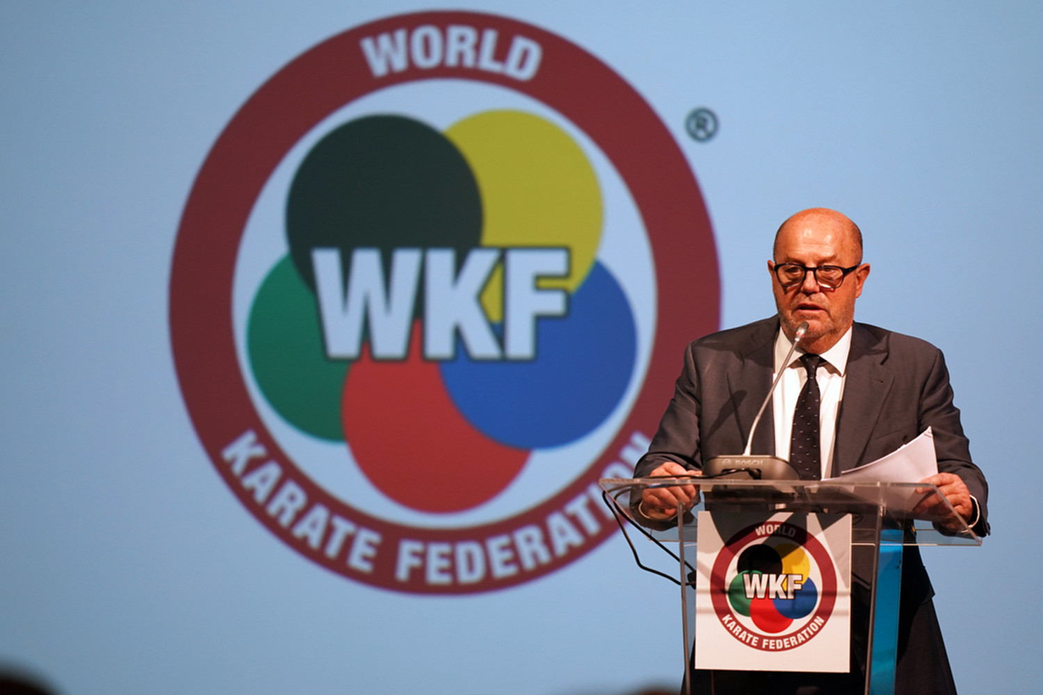 WKF President Antonio Espinós gave a progress report to the Congress ©WKF