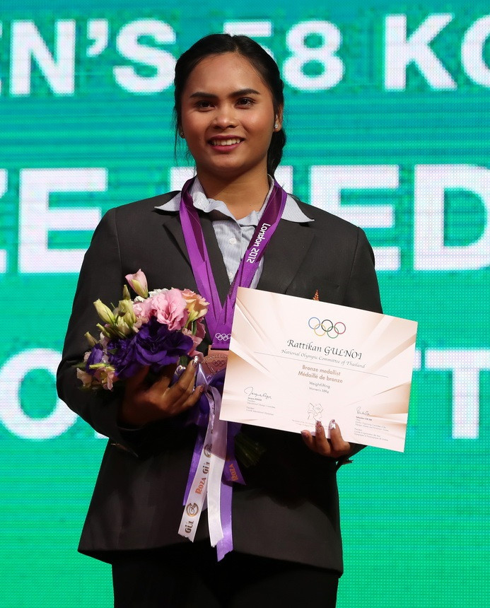 Thailand's Siripuch Gulnoi, previously known as Rattikan Gulnoi, was one of three athletes to be awarded retrospective Olympic medals after today's action, receiving the women's 58kg bronze from London 2012 ©IWF