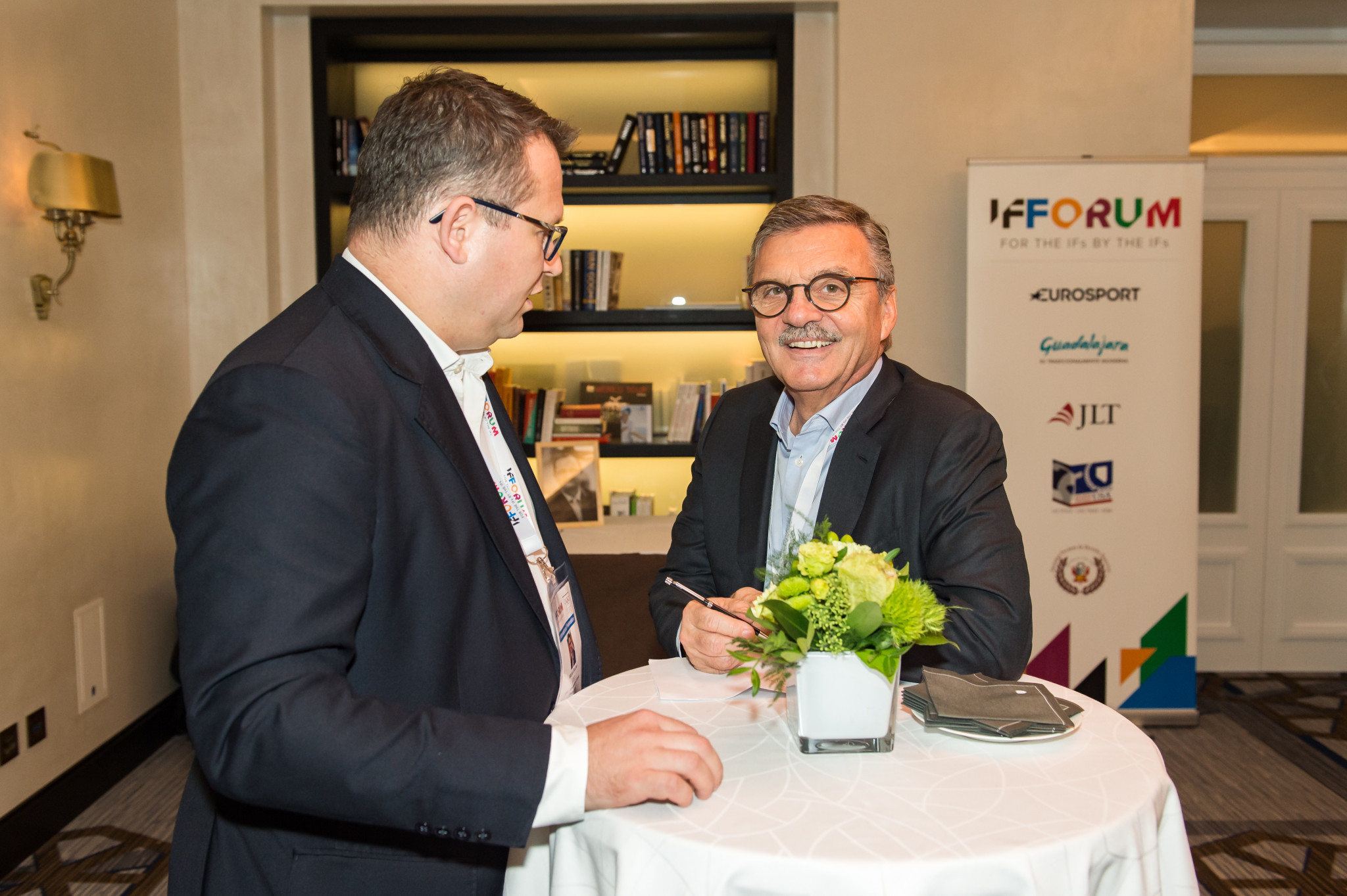 International Ice Hockey Federation President René Fasel, right, was among leading officials to attend the IF Forum ©SportAccord