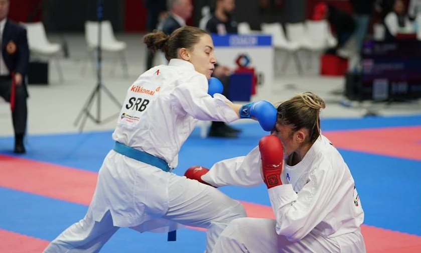 Serbian Jovana Preković conquered Egypt's defending champion Giana Lotfy in the women's under-61kg of the Karate World Championships before going on to reach the final ©WKF