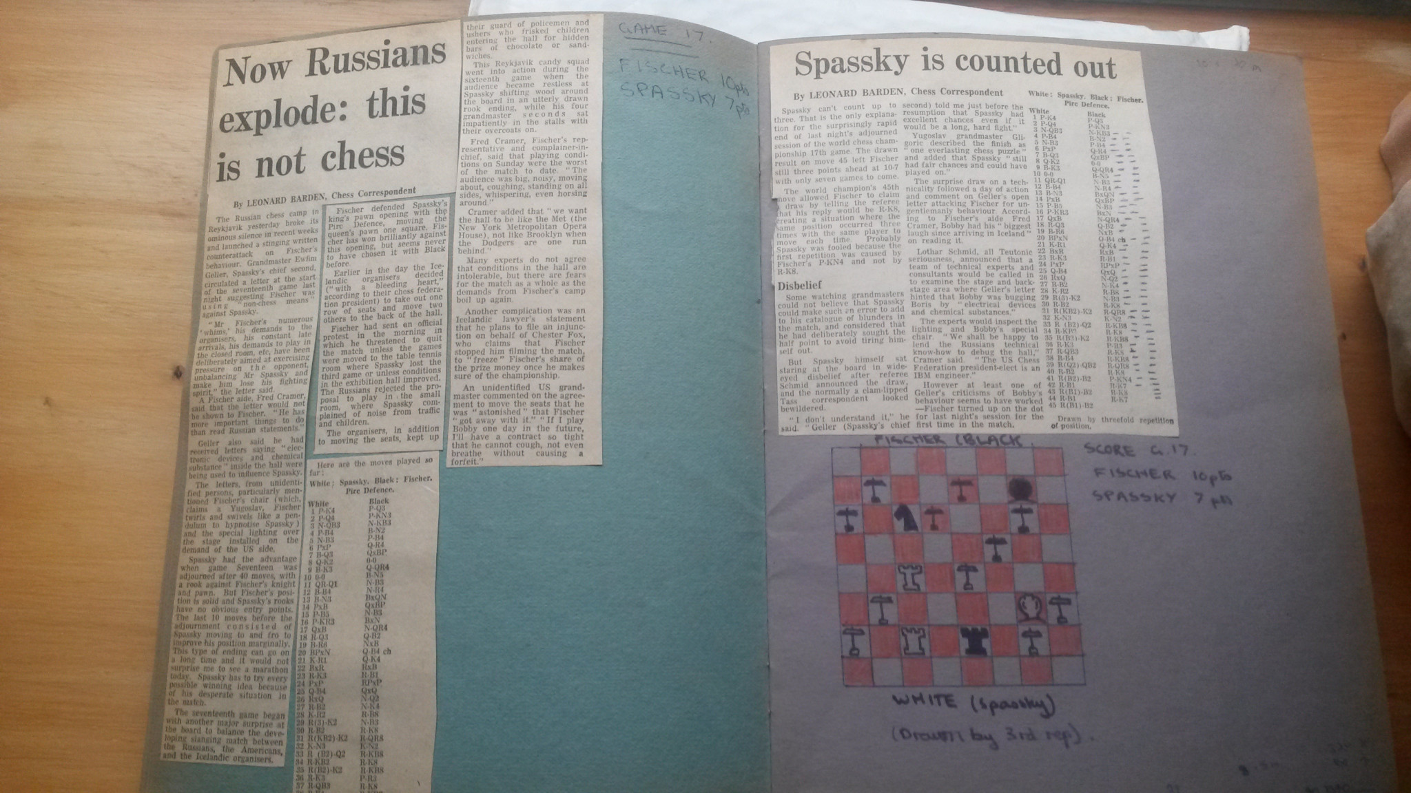 The mood shifted again as Boris Spassky's camp complained about Bobby Fischer employing 