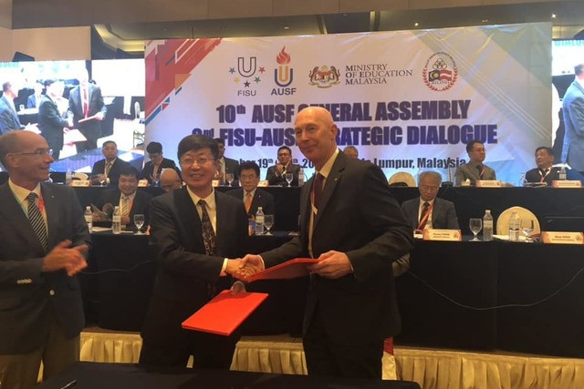 The Asian University Sport Federation and FISU Oceania have signed a Memorandum of Understanding allowing athletes from each region to compete at the same events ©UTSNZ