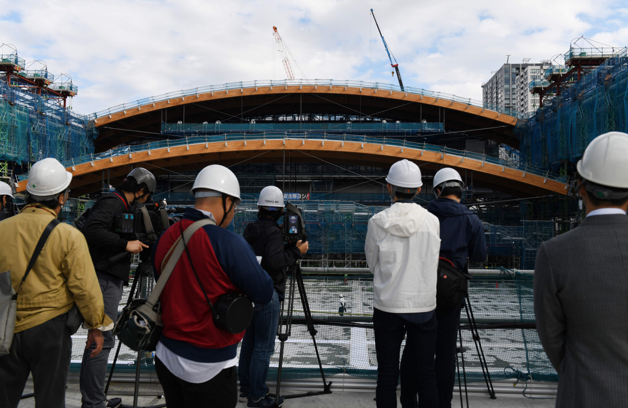 Construction of the arena's wooden roof has reached the half way stage ©Getty Images