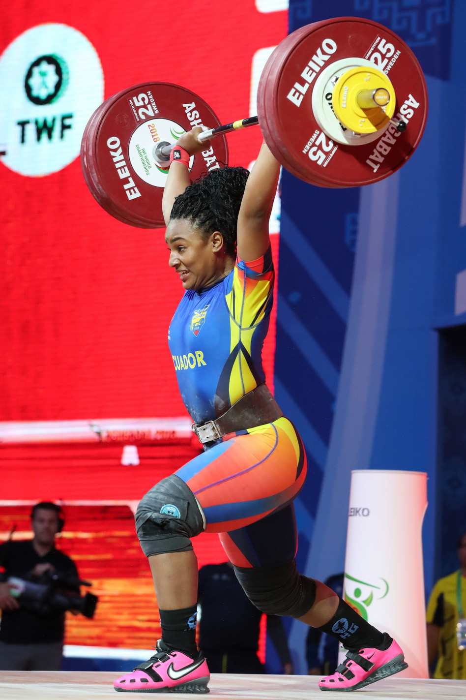 Ecuadorian Tamara Yajaira Salazar Arce stood on the third step of the overall podium with 242kg ©IWF