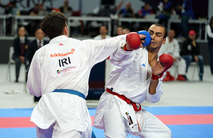 Iran beat Italy to reach the final of the men's team kumite competition ©WKF