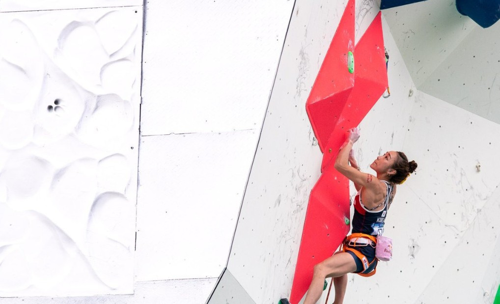 South Korea's Jain Kim was the only non-Japanese climber to win a lead medal today ©IFSC