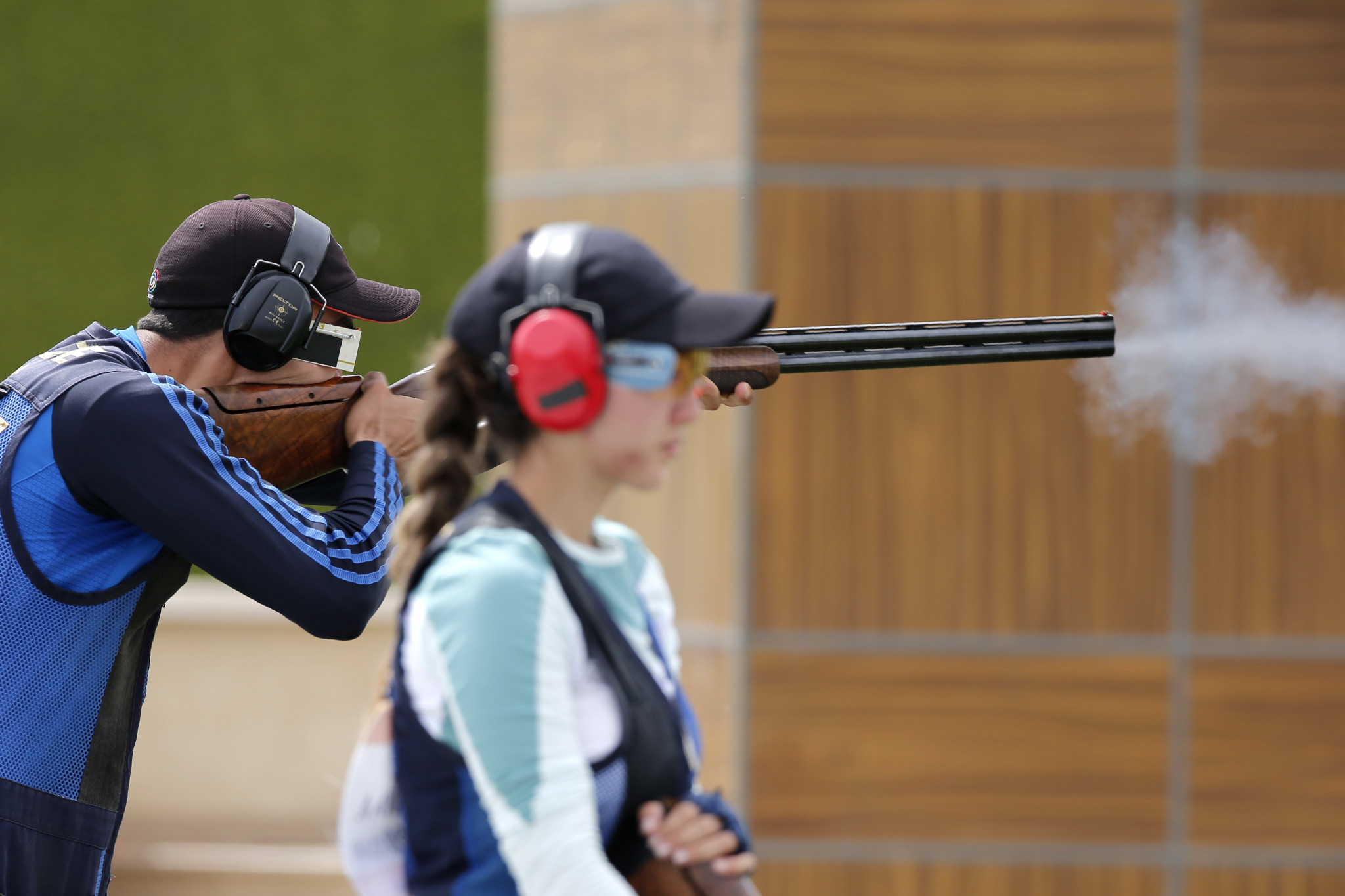 The mixed team trap events will be contested tomorrow on the final day of competition ©Getty Images
