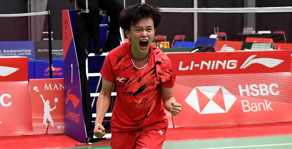 Wang Zhiyi's fightback and victory rescued Chinese hopes of making the final at the BWF Junior Mixed World Team Championships in Canada ©BWF