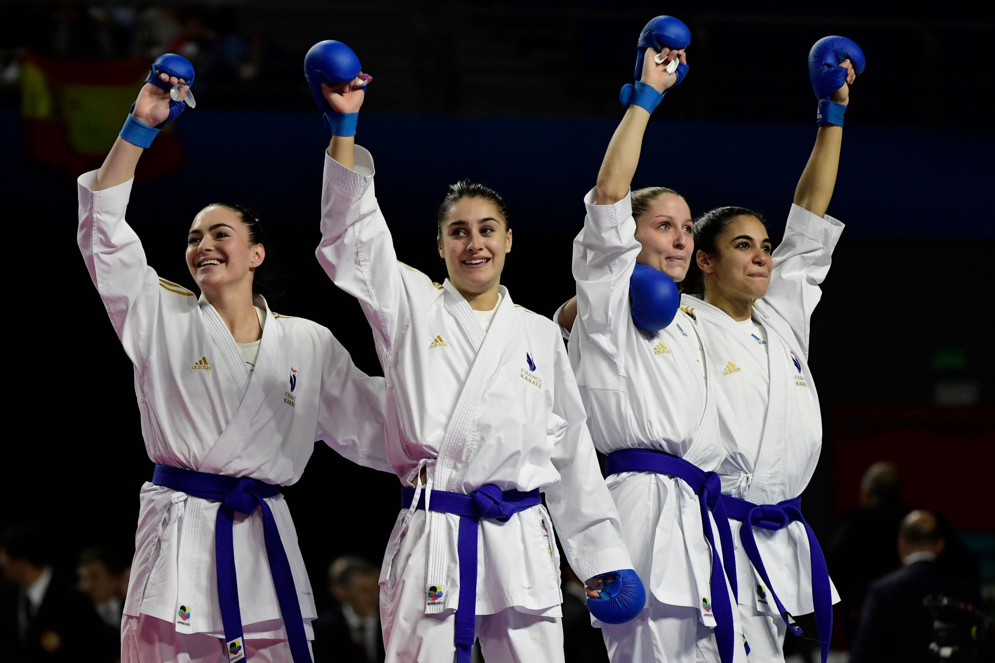 France secured their fourth women's team kumite crown with victory against Japan ©Getty Images