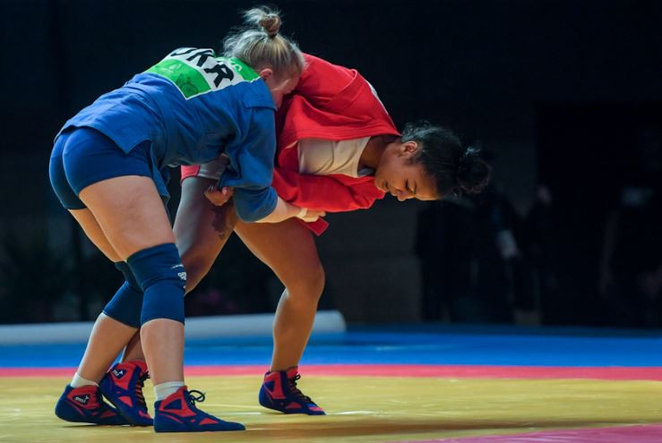 Ukraine's Olena Sayko made it into the final at 64kg but then lost to Tatsiana Matsko from Belarus ©FIAS