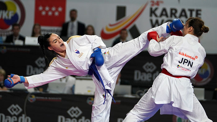 France clinched their fourth women's team kumite title by defeating Japan ©WKF