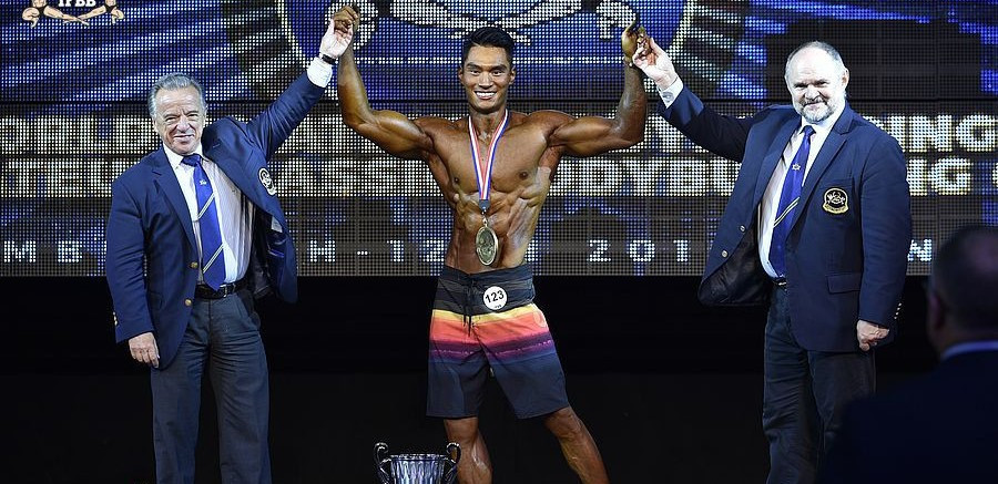 China's Liu Maoyi was named as the first winner of the Men's Physique World Cup ©Jakub Csontos/EastLabs