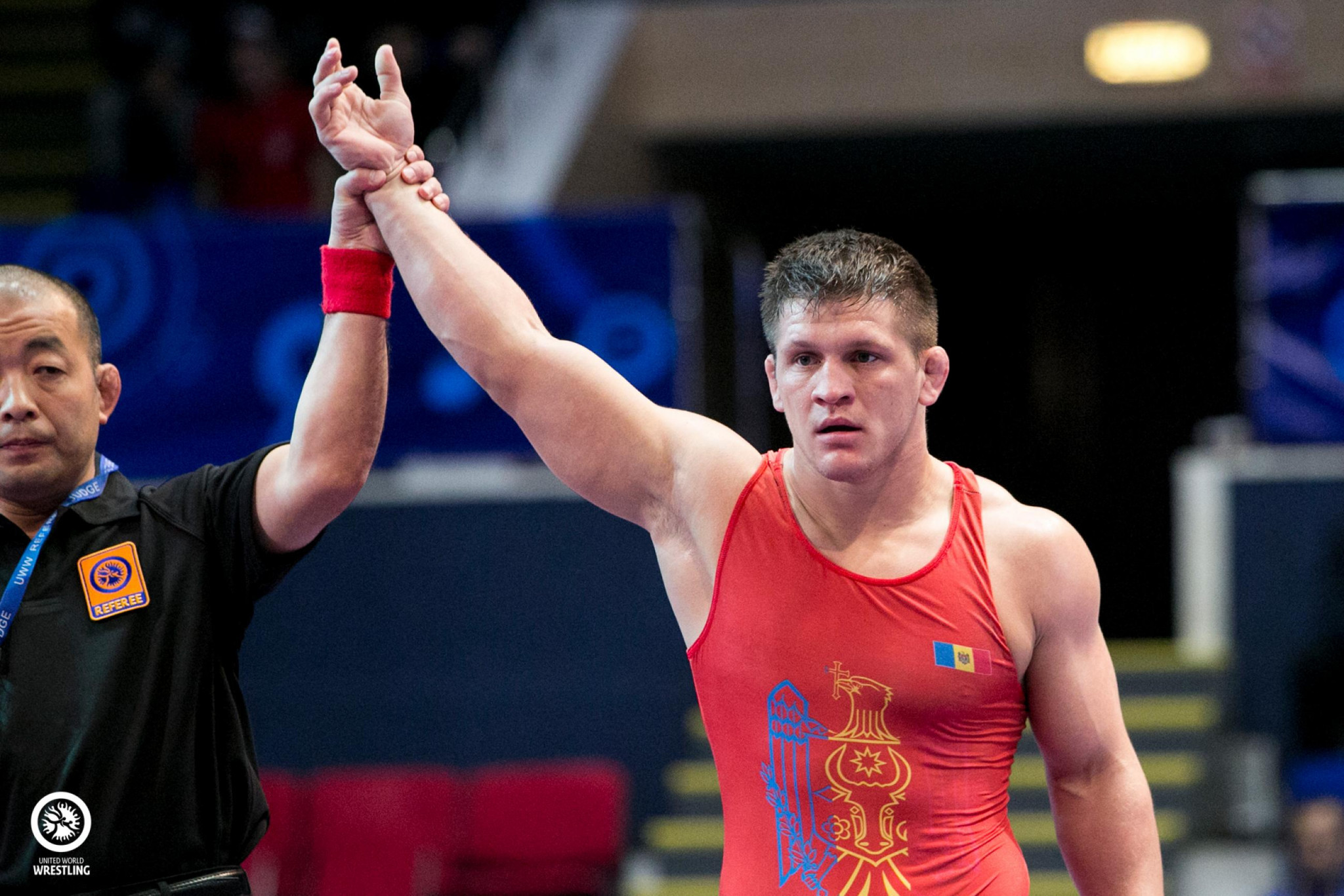 Moldova's defending champion Daniel Cataraga has reached the final in the 77kg class at the UWW Under-23 World Championships in Bucharest ©UWW