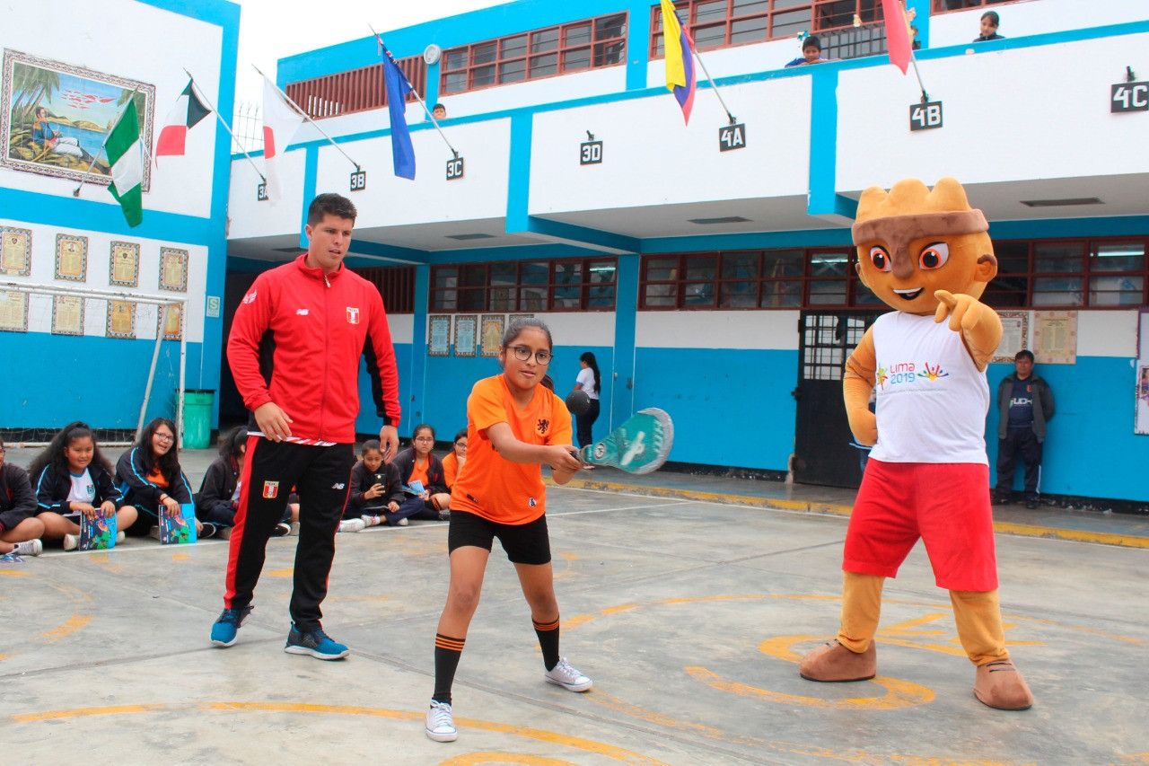 Lima 2019 mascot Milco joined in with the activities ©Lima 2019