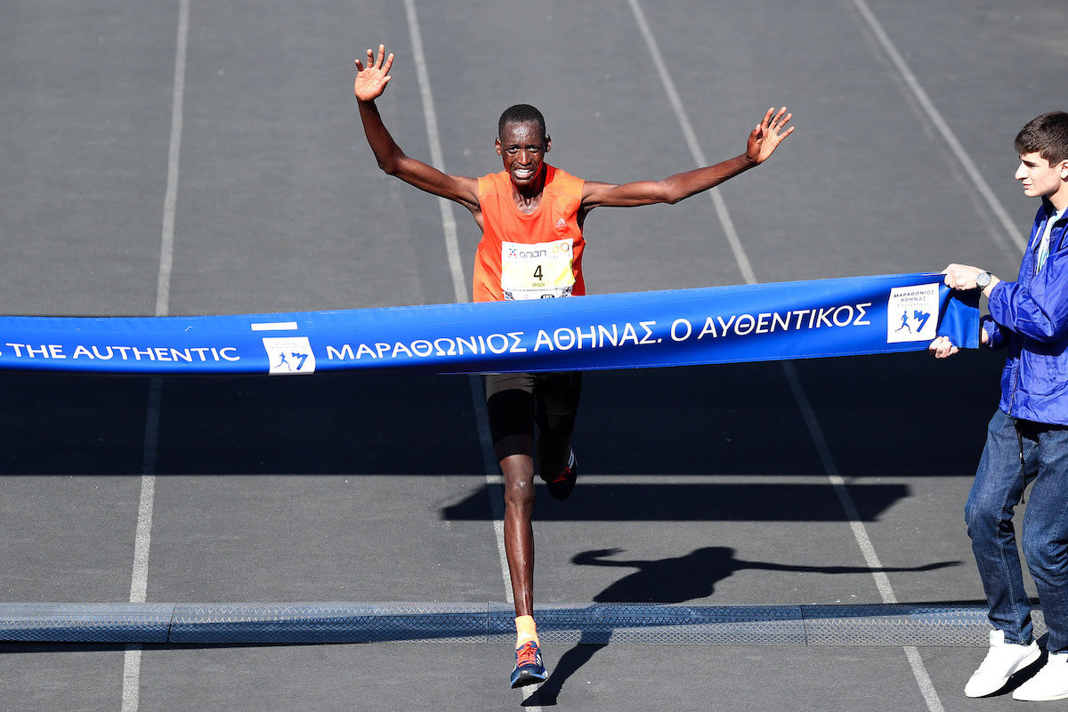 The winning time of Kenya's Brimin Kipkorir Misoi was the third fastest in the history of the Athens Marathon ©Athens Marathon 