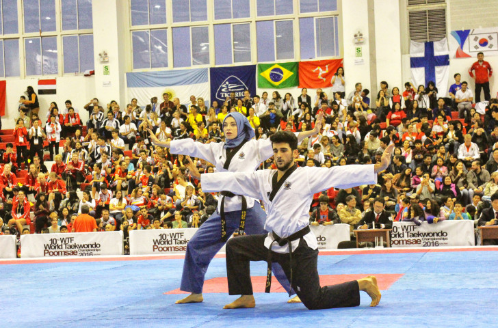 Action from the last World Taekwondo Poomsae Championships in 2016 - this year's version has attracted a record entry of 1,274 athletes from 59 countries ©World Taekwondo 