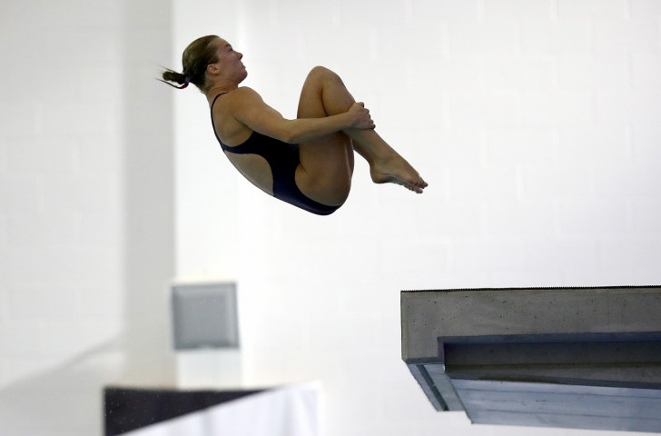 The United States' Katrina Young won her 10m platform semi-final at the FINA Diving Grand Prix in the Gold Coast ©Getty Images  
