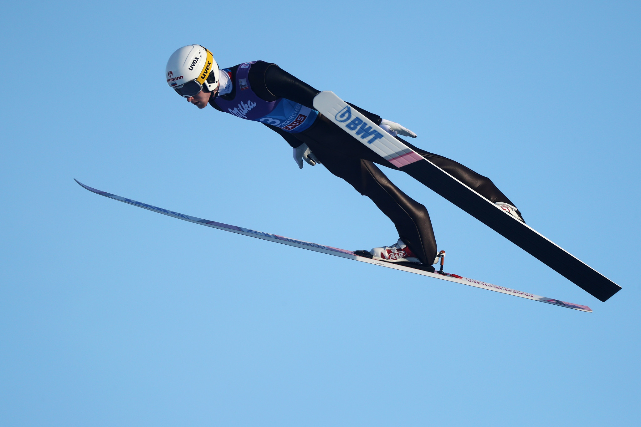 Russia's Evgeniy Klimov topped qualifying at the FIS Ski Jumping World Cup opener in Poland ©Getty Images