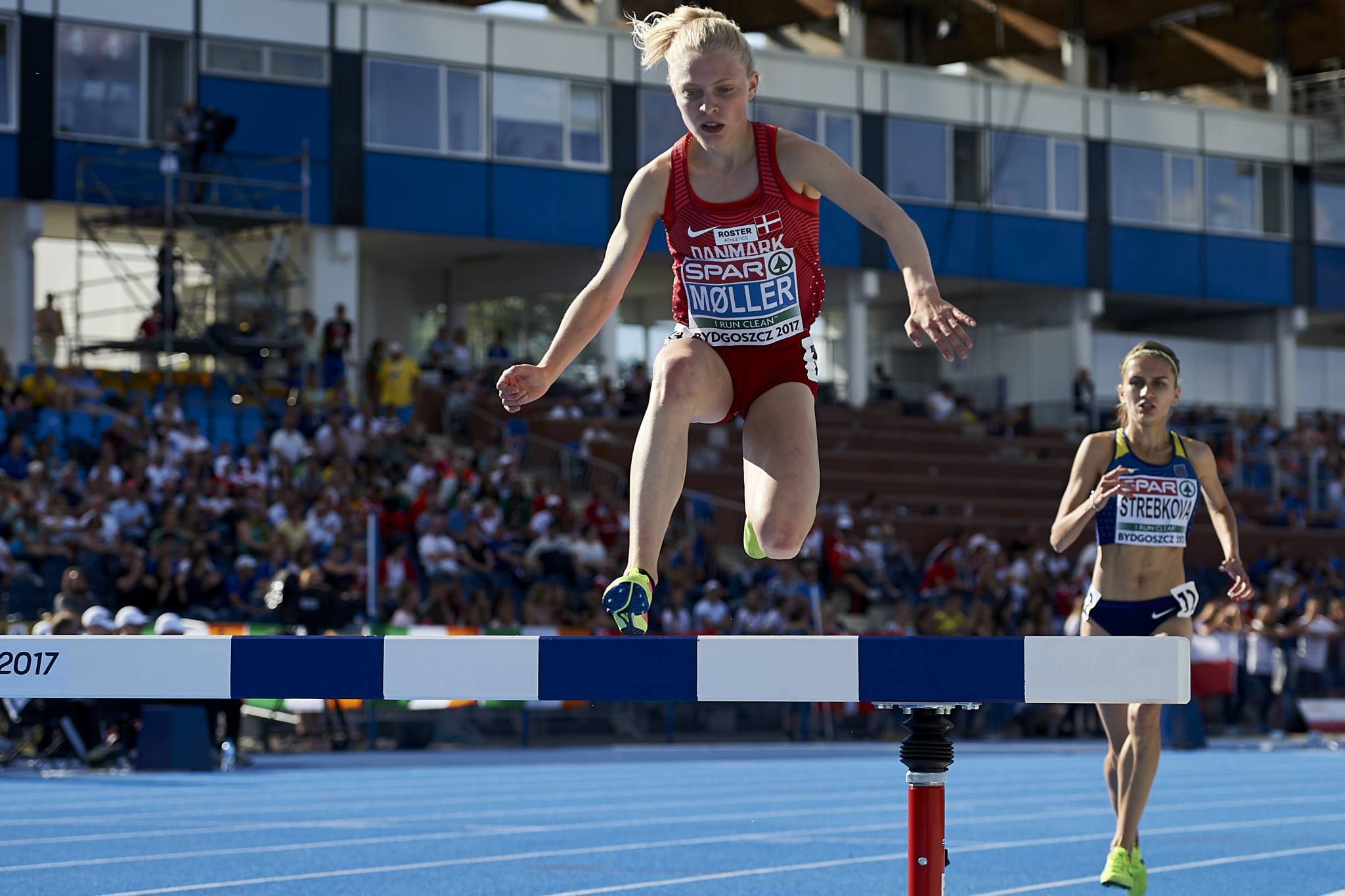 Denmark steeplechaser Anna Emilie Moller will look to challenge for the women's title ©Getty Images