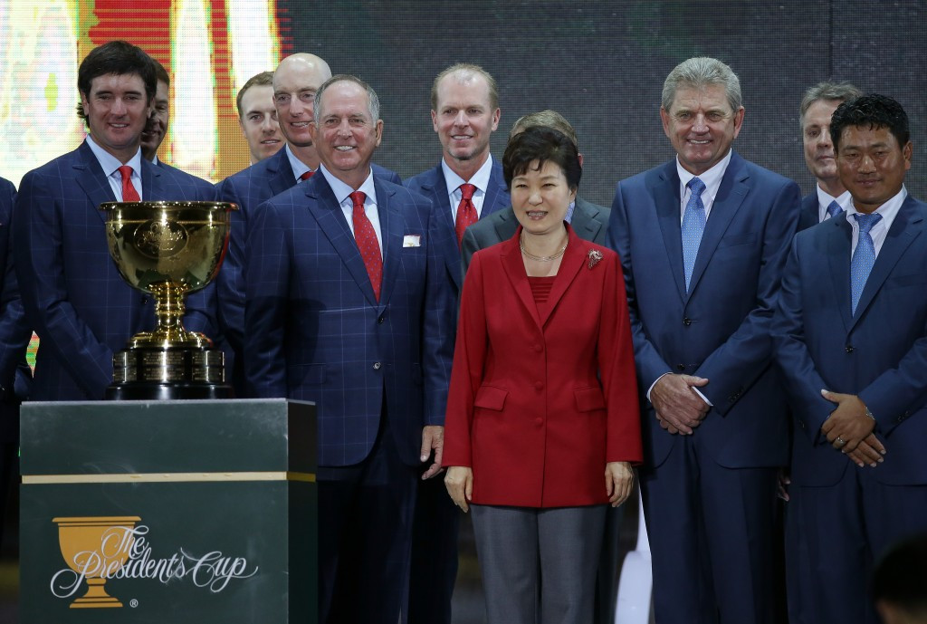 South Korean President Park Geun-hye was in attendance at the Opening Ceremony of the Presidents Cup