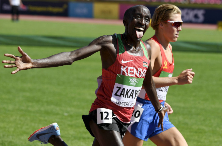 Kenya's 16-year-old Edward Zakayo, pictured winning the IAAF world under-20 5,000m title this summer, was beaten by his Ugandan teenage rival Jakob Kiplimo at today's IAAF Cross Country Permit meeting in Spain ©Getty Images  