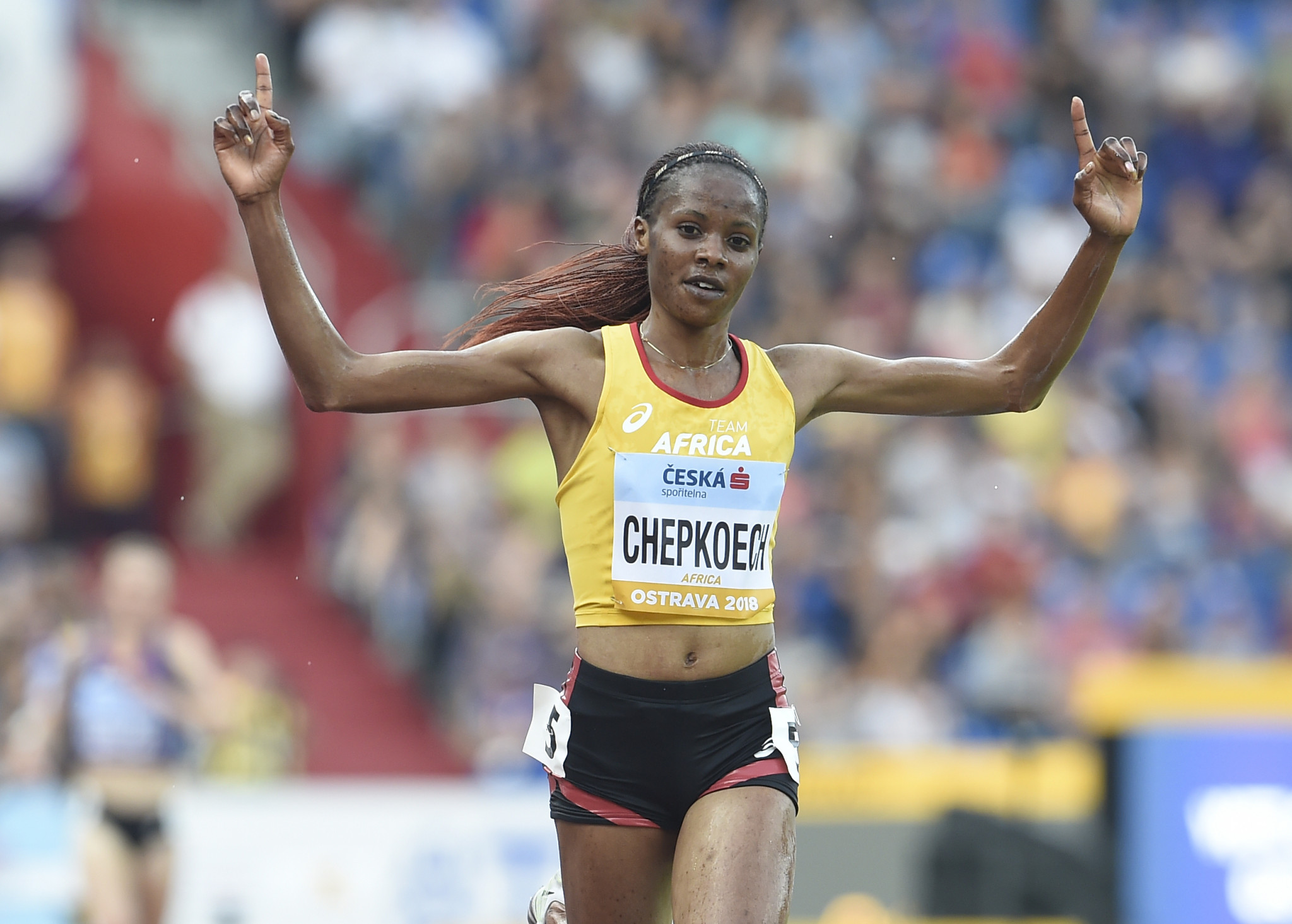 Kenya's Beatrice Chepkoech has been announced as a finalist for the Female World Athlete of the Year award by the IAAF for a season which included setting a world record in the 3,000m steeplechase ©Getty Images