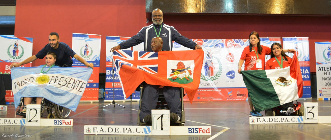 Bermuda's 70-year-old Steve Wilson has become the first athlete from his country to win an international boccia title after taking the BC4 gold medal at the Regional Open in Buenos Aires ©BISFed