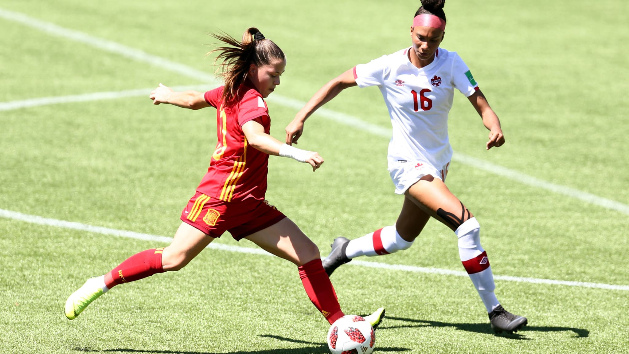 Spain's 5-0 win over Canada sees them set up a quarter-final against defending champions North Korea ©FIFA Women's World Cup