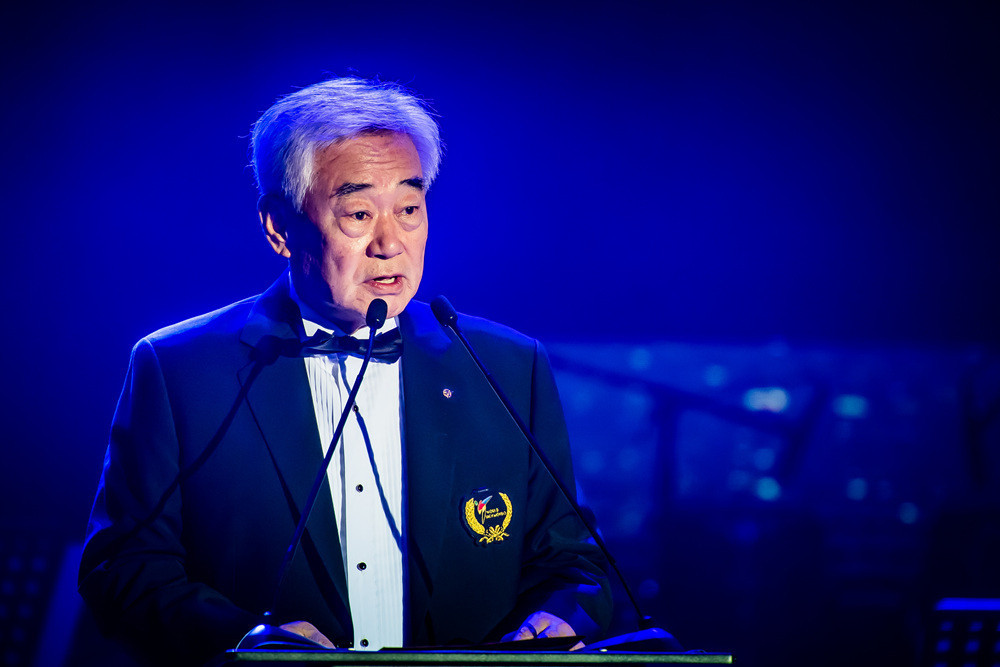 World Taekwondo President Choue spoke at the Annual Gala Awards as well as presenting some of the awards ©World Taekwondo