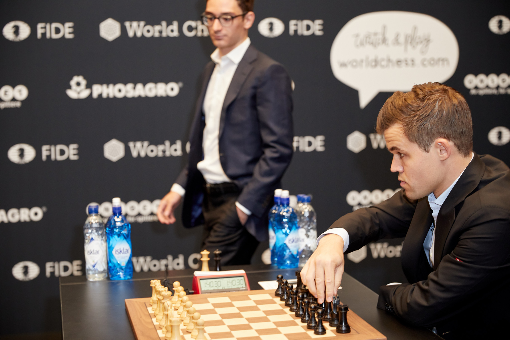 America's Fabiano Caruana is locked in a tense struggle with Norway's Magnus Carlsen for the World Chess Championship after a record 11 straight draws in London ©Getty Images