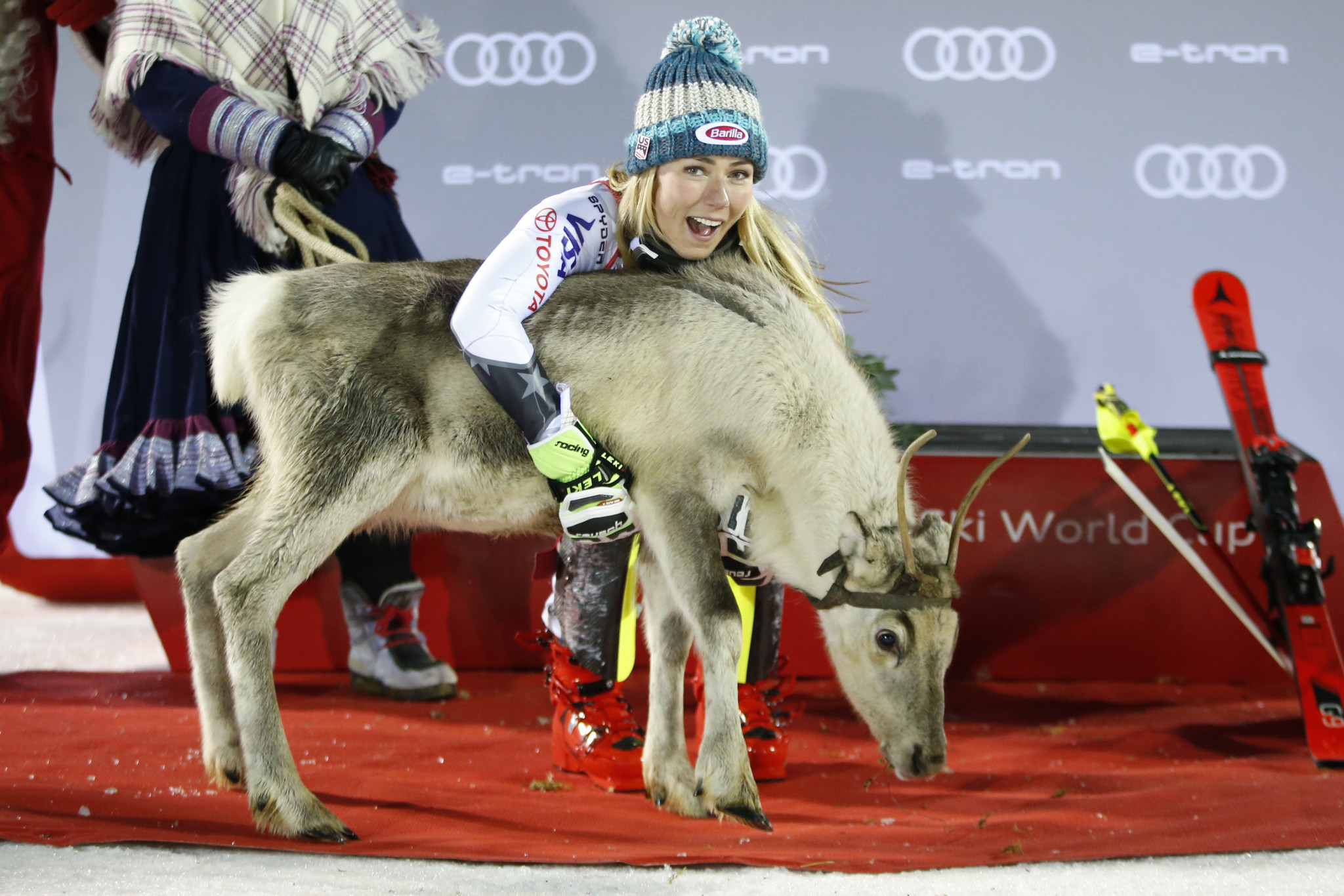 Mikaela Shiffrin won her third reindeer earlier this month ©Getty Images